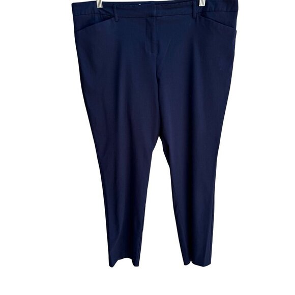 Mario Serrani Italy Womens Navy Flat Front Slash Pockets Zipper Closure Pants 16 - Picture 1 of 7